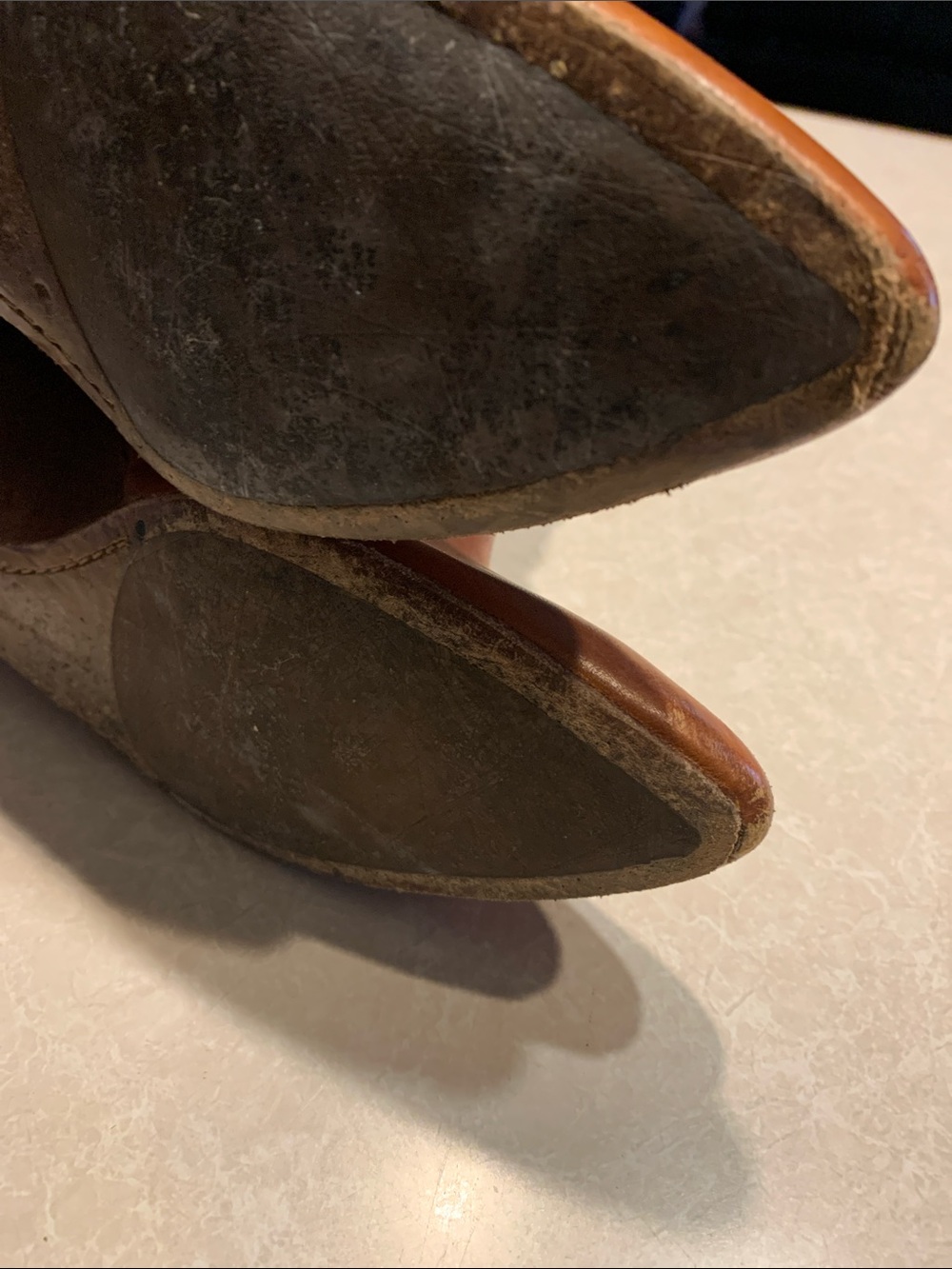 Frye Cognac Leather Pointed-Toe Ankle Booties Size 9 - Picture 13 of 14